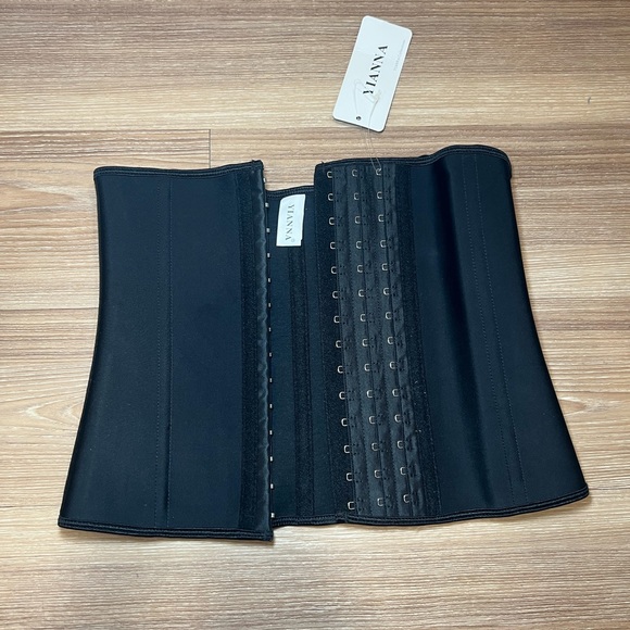 Women’s Underbust Latex Waist Trainer Corset Hourglass Shaper Size S Black - Picture 2 of 12